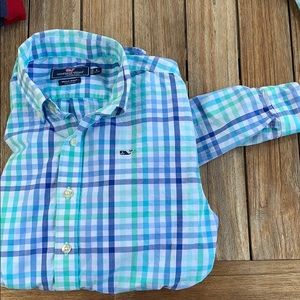 Vineyard vines multi colored plaid whale shirt